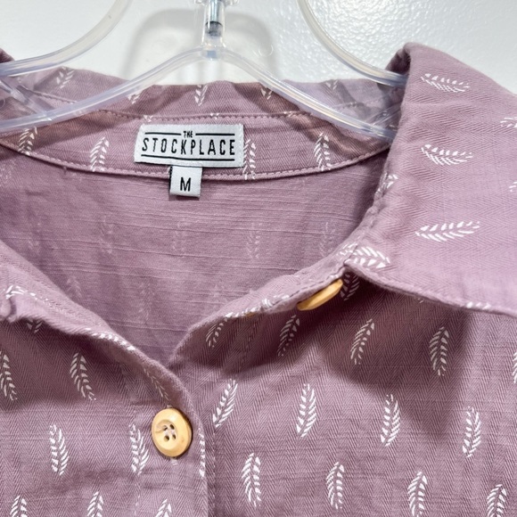 Chic Mauve Feminine Button-Up Mini Dress with gathered waist - Picture 4 of 5